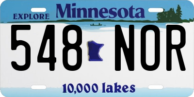 MN license plate 548NOR