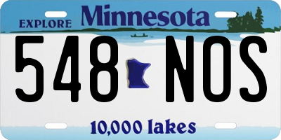 MN license plate 548NOS