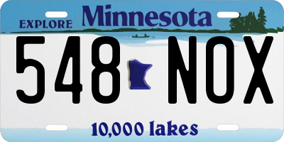 MN license plate 548NOX