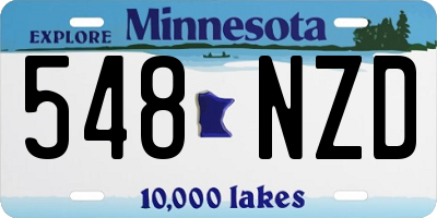 MN license plate 548NZD