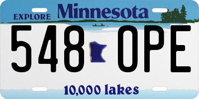 MN license plate 548OPE