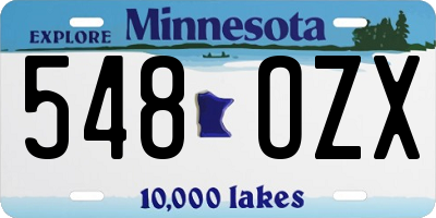 MN license plate 548OZX