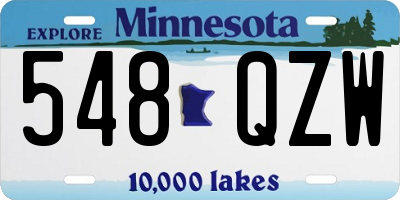 MN license plate 548QZW