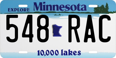 MN license plate 548RAC