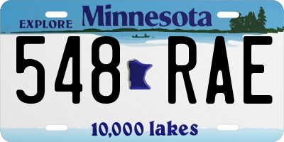 MN license plate 548RAE