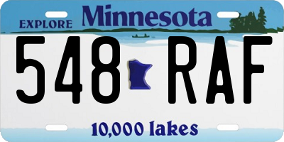 MN license plate 548RAF