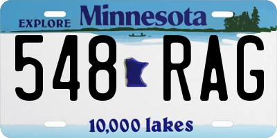 MN license plate 548RAG