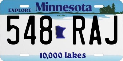 MN license plate 548RAJ
