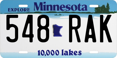 MN license plate 548RAK