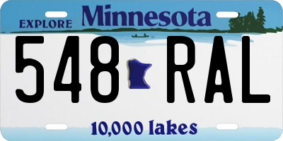 MN license plate 548RAL