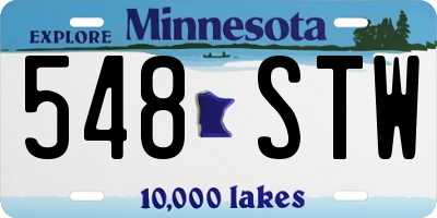 MN license plate 548STW