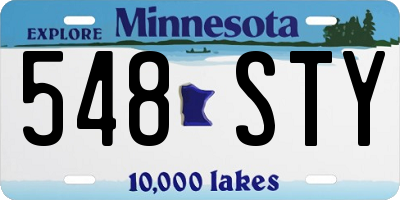 MN license plate 548STY