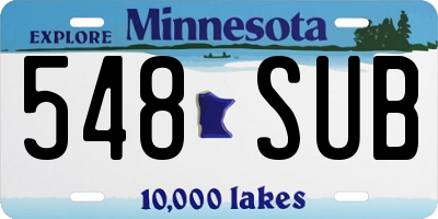 MN license plate 548SUB