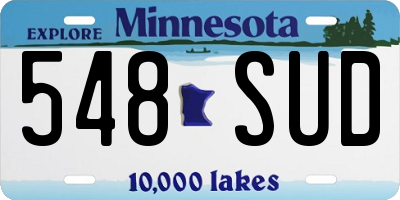 MN license plate 548SUD
