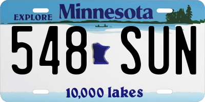 MN license plate 548SUN