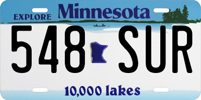 MN license plate 548SUR