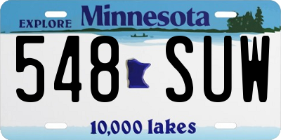 MN license plate 548SUW