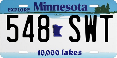 MN license plate 548SWT