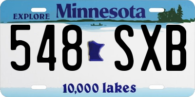 MN license plate 548SXB