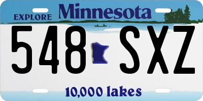 MN license plate 548SXZ