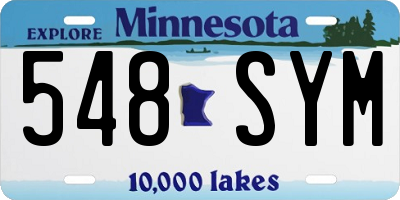 MN license plate 548SYM