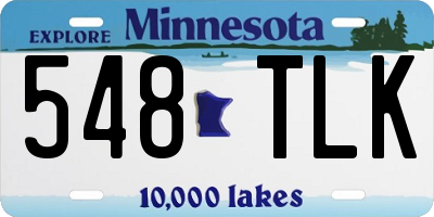 MN license plate 548TLK