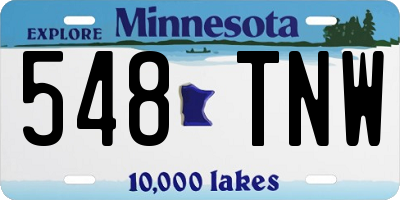 MN license plate 548TNW