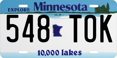 MN license plate 548TOK