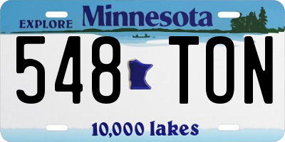 MN license plate 548TON
