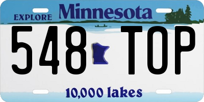 MN license plate 548TOP