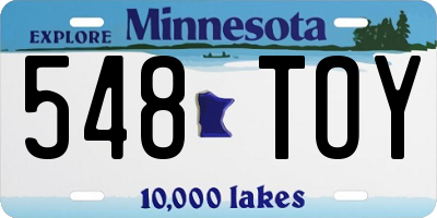 MN license plate 548TOY