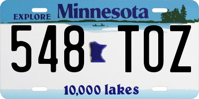 MN license plate 548TOZ