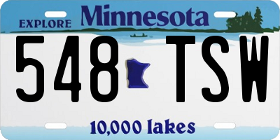 MN license plate 548TSW