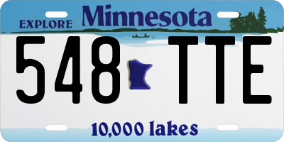 MN license plate 548TTE