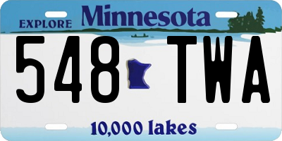 MN license plate 548TWA