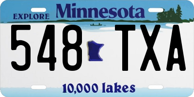 MN license plate 548TXA