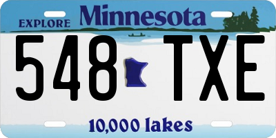 MN license plate 548TXE