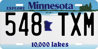 MN license plate 548TXM