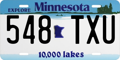 MN license plate 548TXU