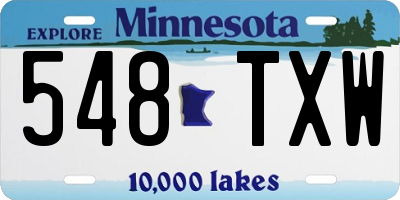 MN license plate 548TXW