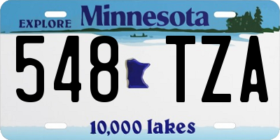 MN license plate 548TZA