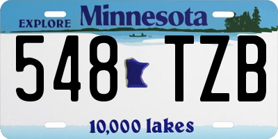 MN license plate 548TZB