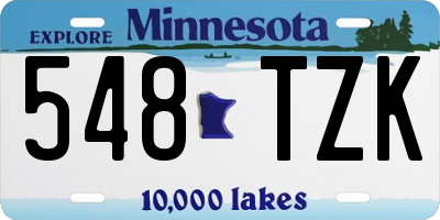MN license plate 548TZK