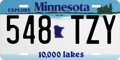 MN license plate 548TZY