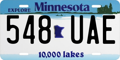 MN license plate 548UAE