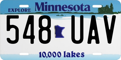 MN license plate 548UAV