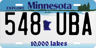 MN license plate 548UBA