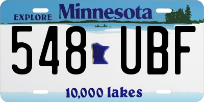 MN license plate 548UBF
