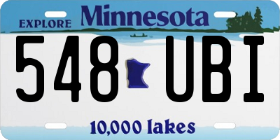 MN license plate 548UBI