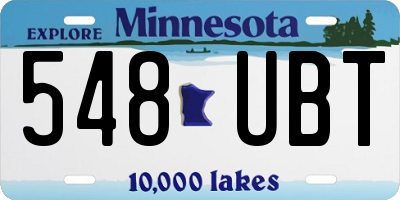 MN license plate 548UBT
